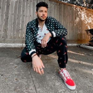 B&W Polka Dot Bomber Jacket